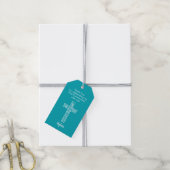 Eerste mededeling Hartelijk dank voor Peacock Blue Cadeaulabel (Met Touw)