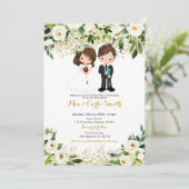 Eerste mededeling over sibling Boy and Girl White Kaart (Staand voorkant)