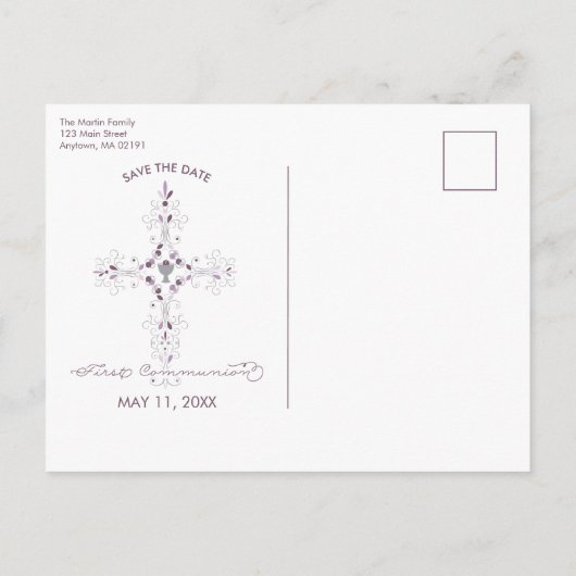 Eerste mededeling sparen het Briefkaart van de Dat (Achterkant)