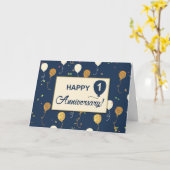 Eerste medewerker Jubileum gouden look ballonnen Kaart (Gele Bloem)