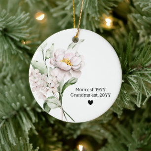 Eerste Moeder Oprichtte Kerstboom Oma Keramisch Ornament