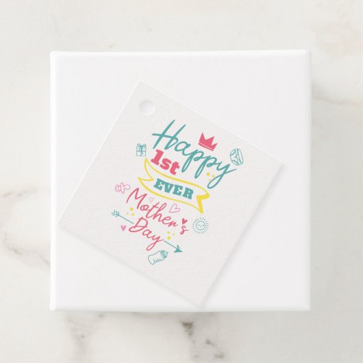 Eerste Moederdag 1e keer mam Schattige gepersonali Bedankjes Labels (In situ)