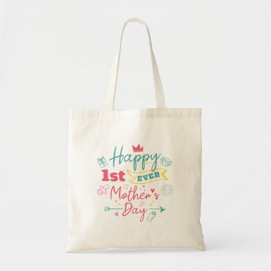 Eerste Moederdag 1e Keer Moeder Tote Bag (Voorkant)