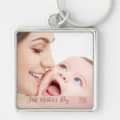 Eerste Moederdag 2023 Aangepaste mama en Baby foto Sleutelhanger (Voorkant)