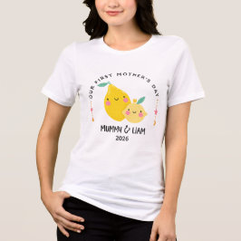 Eerste Moederdag 2026 Schattige Citroen Moeder & B Tri-Blend Shirt