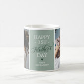 Eerste Moederdag 2 Foto groen Koffiemok (Center)