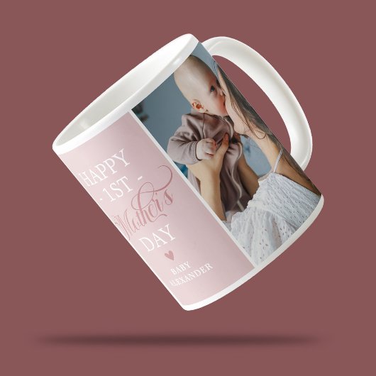 Eerste Moederdag 2 Foto Roze Koffiemok