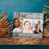 Eerste Moederdag 3 Foto collage Grauwe Hout Fotoplaat (Zijkant)