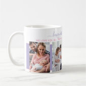 Eerste Moederdag 4 Foto Lavender Gepersonaliseerd Koffiemok (Links)