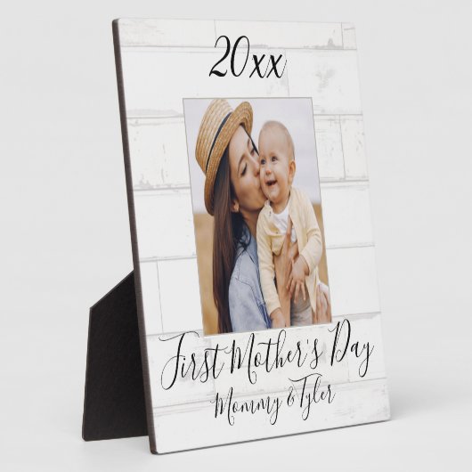 Eerste Moederdag Aangepaste foto Fotoplaat (Zijkant)