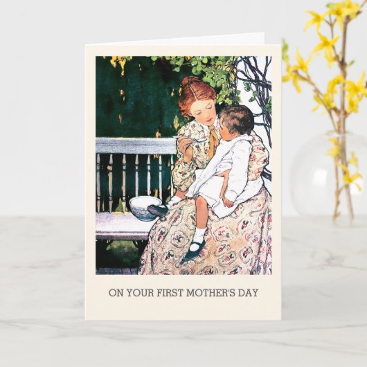 Eerste Moederdag aangepaste Kaarten (Gele Bloem)