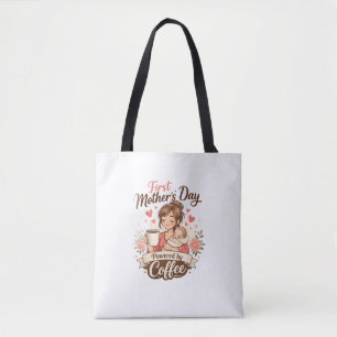 Eerste Moederdag aangewakkerd door koffie – Cadeau Tote Bag