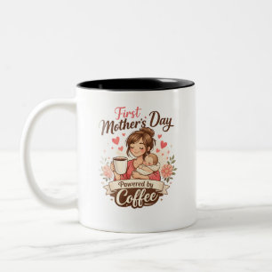 Eerste Moederdag aangewakkerd door koffie – Cadeau Tweekleurige Koffiemok