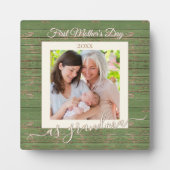 Eerste Moederdag als Grandma Custom Photo Cadeau Fotoplaat (Voorkant)