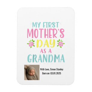 Eerste Moederdag als nieuwe oma, baby foto Magneet