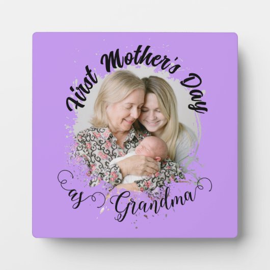 Eerste Moederdag als oma Foto Fotoplaat (Voorkant)
