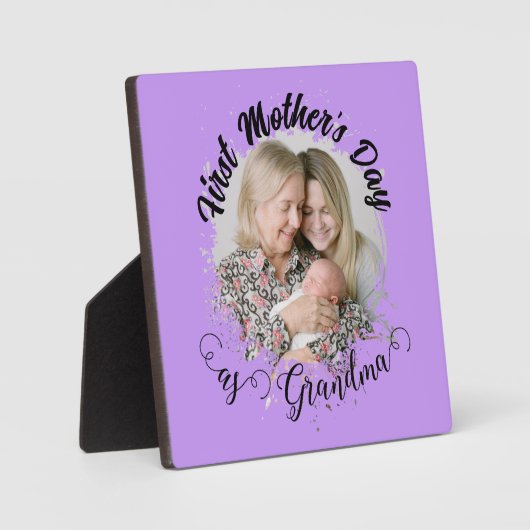 Eerste Moederdag als oma Foto Fotoplaat (Voorkant)