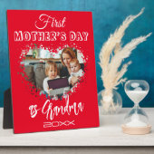 Eerste Moederdag als oma Heart Red Fotoplaat (Zijkant)
