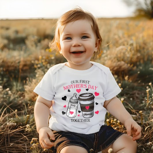 Eerste Moederdag Babyfles en Koffiekop Romper