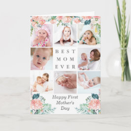 Eerste Moederdag BESTE MOM OOIT 9 Foto's Bloemen Kaart