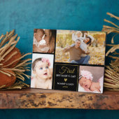 Eerste Moederdag Black en Gold 4 foto-inklage Fotoplaat (Zijkant)