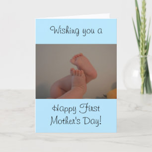 Eerste Moederdag Blauwe Baby Jongen Kaart