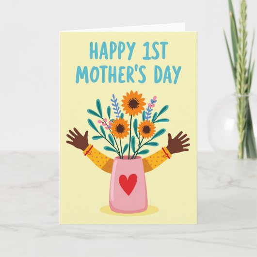 Eerste Moederdag Bloemkaart Kaart (Voorkant)