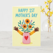 Eerste Moederdag Bloemkaart Kaart (Gele Bloem)