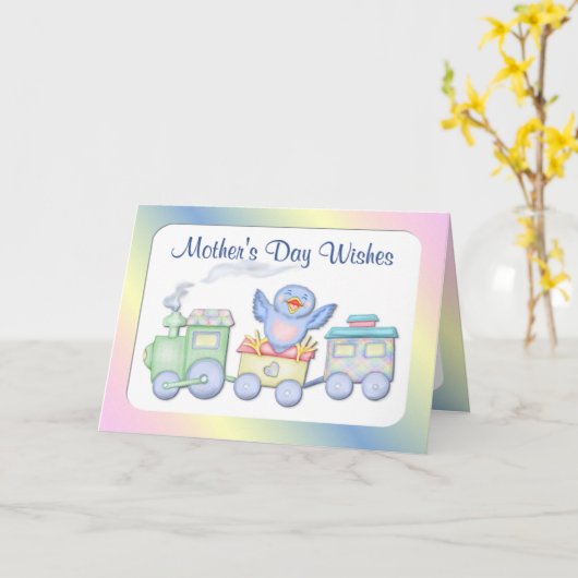 Eerste Moederdag Bluebird Kaart (Gele Bloem)