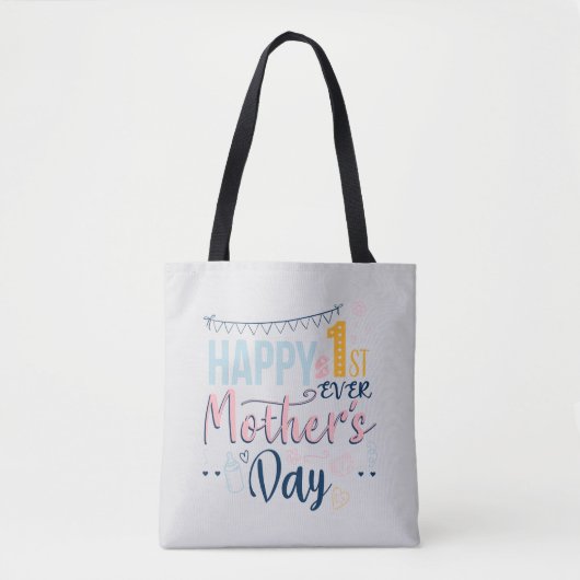 Eerste Moederdag Boho Chic Tote Bag (Voorkant)
