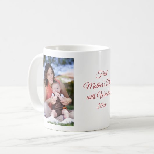 Eerste Moederdag Custom Foto & Tekst Mok (Voorkant links)