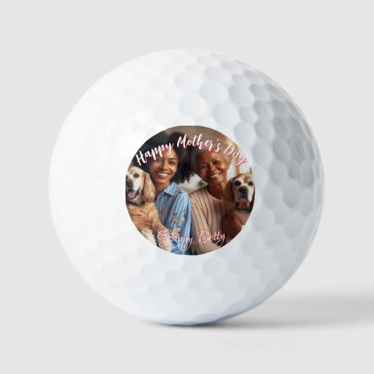 Eerste Moederdag Dog Granny | Aangepaste golfballe Golfballen (Voorkant)