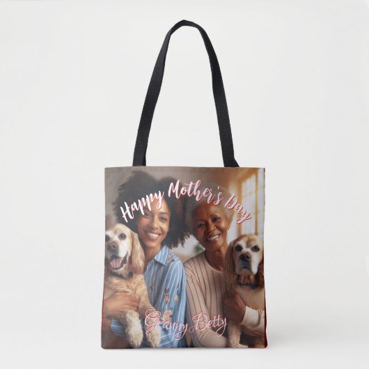 Eerste Moederdag Dog Granny | Aangepaste golfballe Tote Bag (Voorkant)