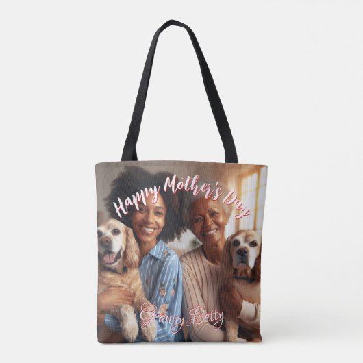 Eerste Moederdag Dog Granny | Aangepaste golfballe Tote Bag (Achterkant)