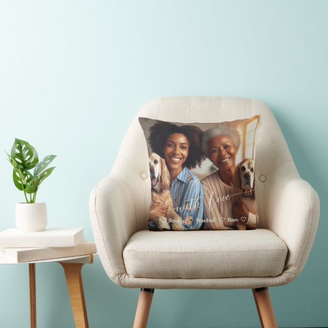 Eerste Moederdag Dog Grootmoeder | Aangepaste foto Kussen (Stoel)