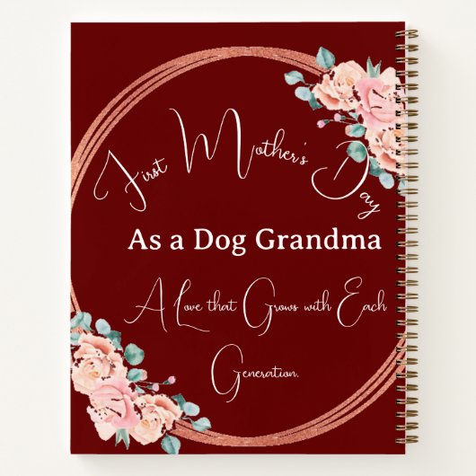 Eerste Moederdag Dog Grootmoeder | Aangepaste foto Notitieboek (Achterkant)