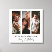 Eerste Moederdag drie fotocollage Canvas Afdruk (Voorkant)