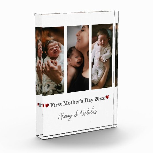 Eerste Moederdag drie fotocollage Fotoblokken (Links)