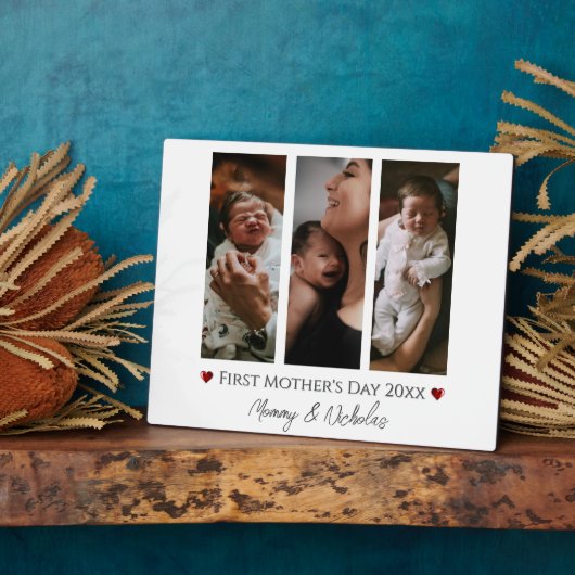 Eerste Moederdag drie fotocollage Fotoplaat (Zijkant)
