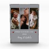 Eerste Moederdag drie fotocollage | Gray Fotoblokken (Voorkant)