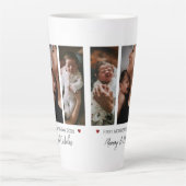 Eerste Moederdag drie fotocollage Latte Mok (Voorkant)