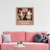 Eerste Moederdag Drie Fotocollage Mocha Brown Canvas Afdruk (Insitu (Woonkamer))
