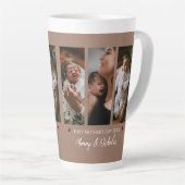 Eerste Moederdag Drie Fotocollage Mocha Brown Latte Mok (Rechterhoek)