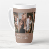 Eerste Moederdag Drie Fotocollage Mocha Brown Latte Mok (Linkerhoek)