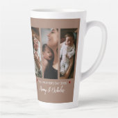 Eerste Moederdag Drie Fotocollage Mocha Brown Latte Mok (Rechts)