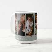 Eerste Moederdag Drie Fotocollage Sage Green Koffiemok (Voorkant links)