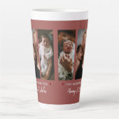 Eerste Moederdag Drie Fotocollage Terracotta Latte Mok (Voorkant)