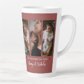 Eerste Moederdag Drie Fotocollage Terracotta Latte Mok (Rechts)