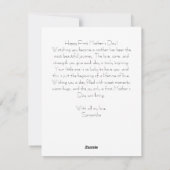 Eerste Moederdag Flat Card – Pastel Regenboog Feestdagenkaart (Achterkant)