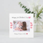 Eerste Moederdag Foto Dank je wel Bedankkaart (Staand voorkant)